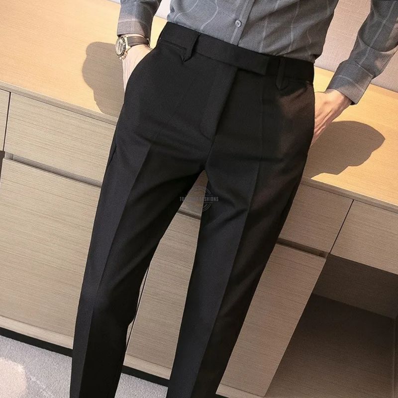 Black Slim-Fit Trouser Pants