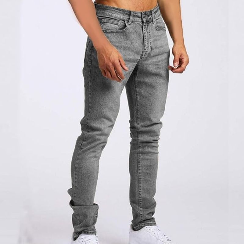 Grey Wash Slim-Fit Jeans