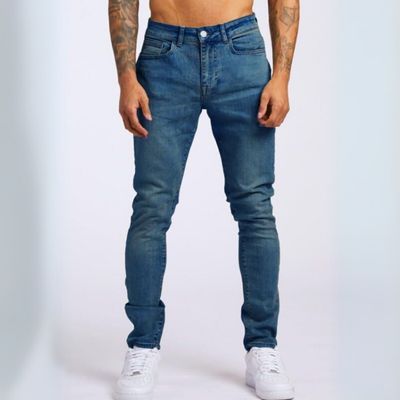 Dark Blue Wash Slim-Fit Jeans
