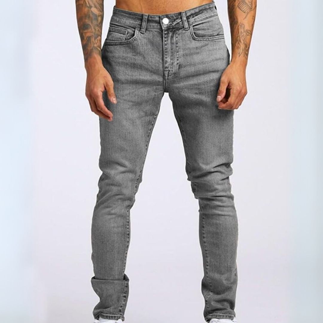 Grey Wash Slim-Fit Jeans