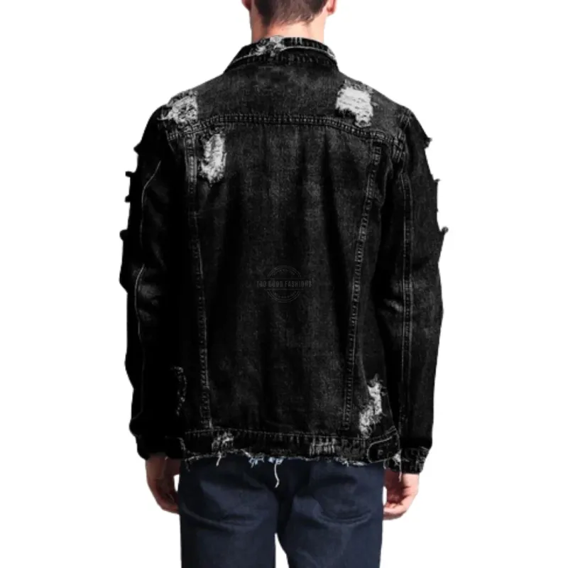 Black Distressed Denim Jacket