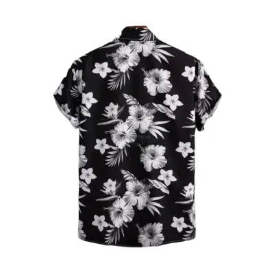 Black Tropical Short-Sleeve Shirt