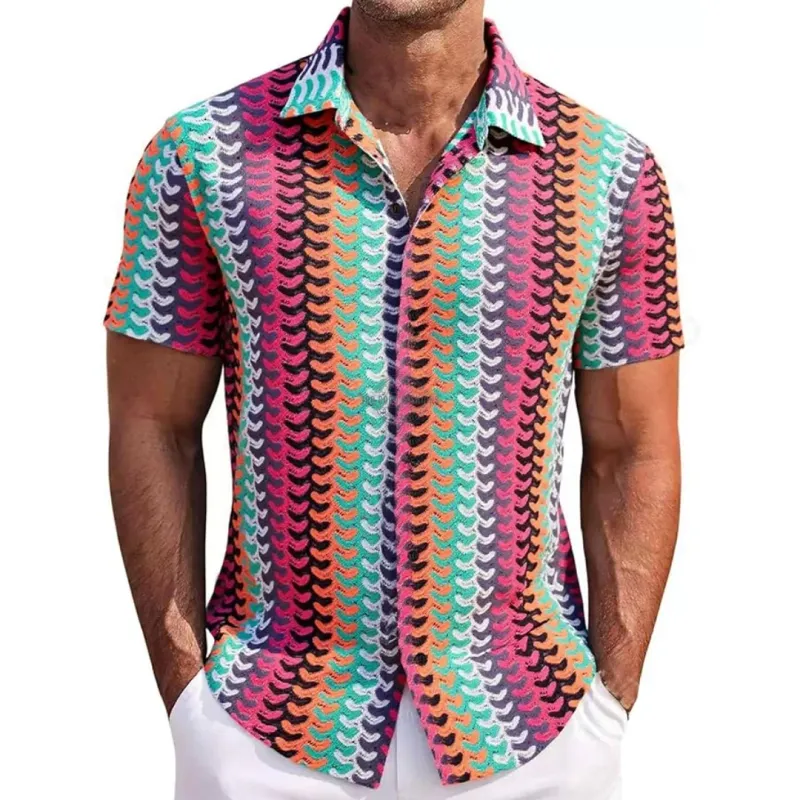 Carnival Crochet Knit Short-Sleeve Shirt