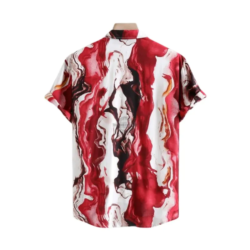 Red Marble Short-Sleeve Shirt