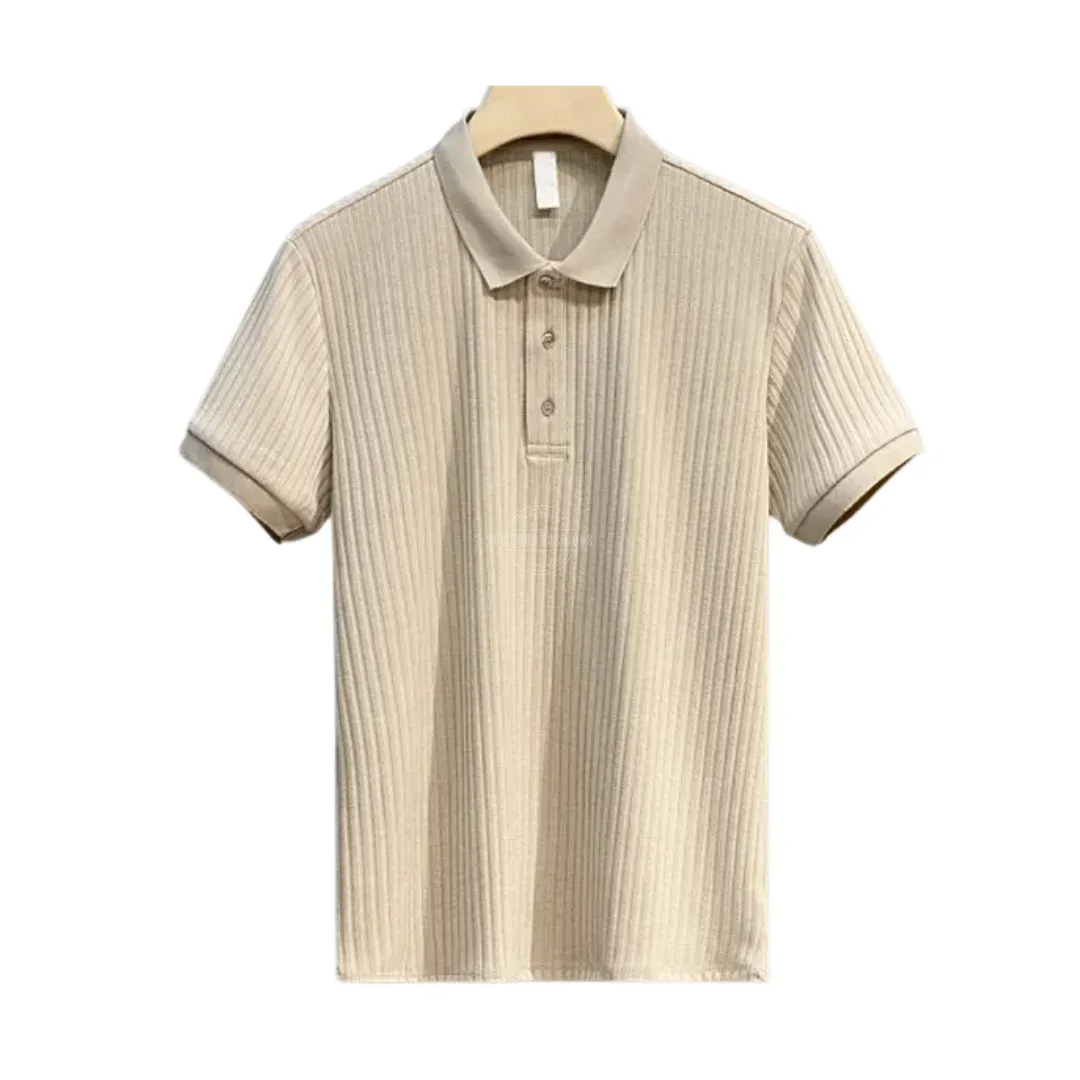 Cream Ribbed Polo