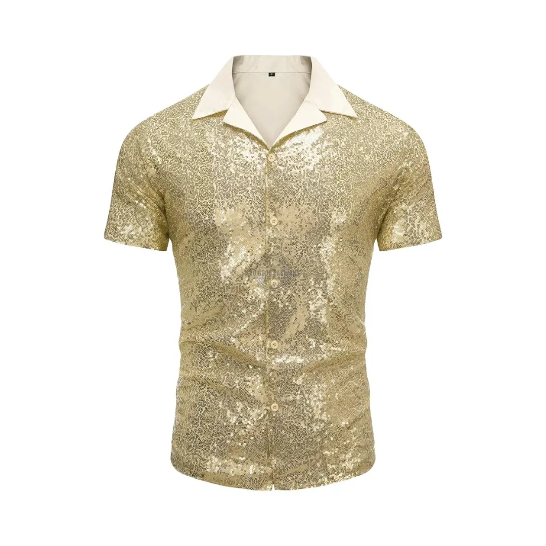 Gold Sequin Party Shirt