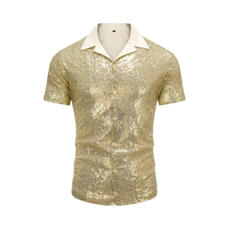 Gold Sequin Party Shirt