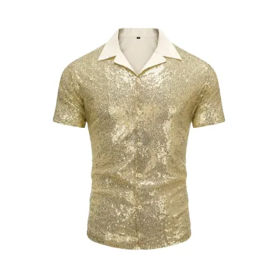 Gold Sequin Party Shirt
