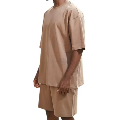 Brown T-Shirt &amp; Pants 2pc Casual Set