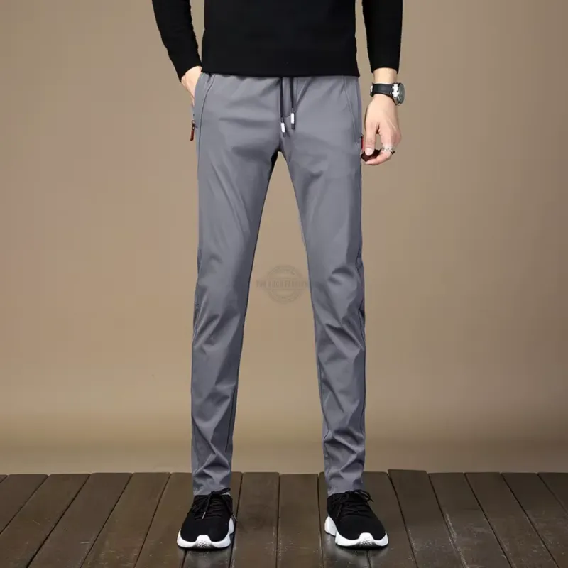 Men's gray slim fit joggers