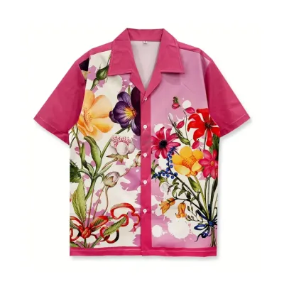 Pink Bouquet Short-Sleeve Shirt