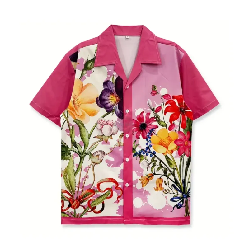 Pink Bouquet Short-Sleeve Shirt
