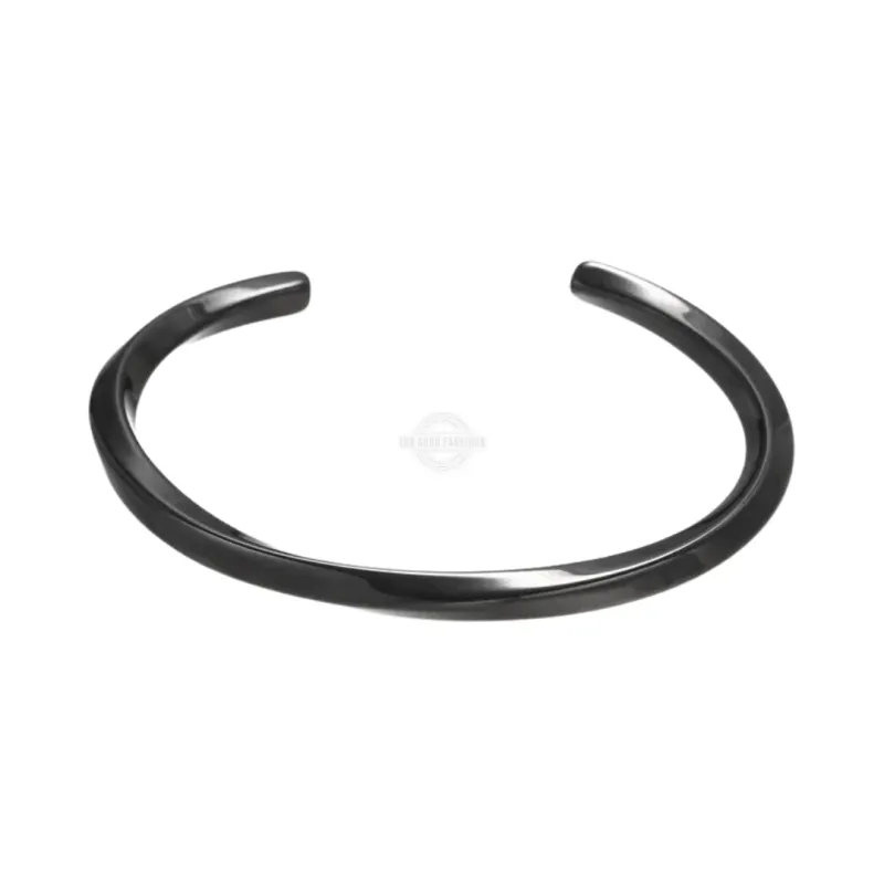 Black minimalist cuff bracelet