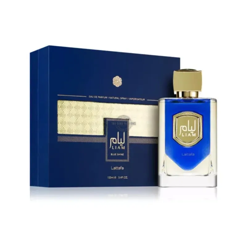 Lattafa Liam Blue Shine Unisex Eau de Parfum 3.4oz bottle

