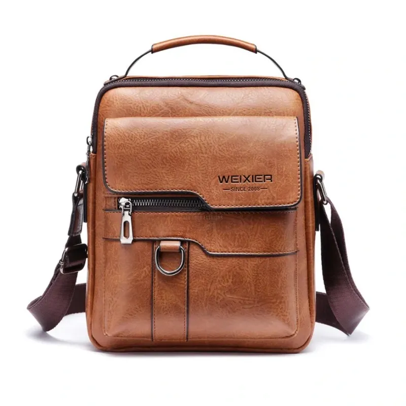 Caramel color shoulder bag with sleek design