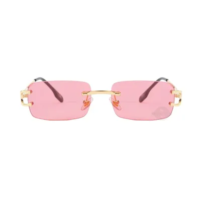 Gold Pink Unisex Rimless Shades