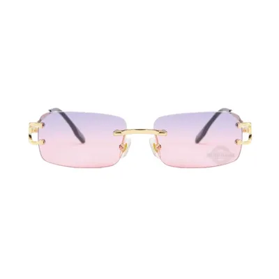 Gold Pink n Purple Unisex Rimless Shades