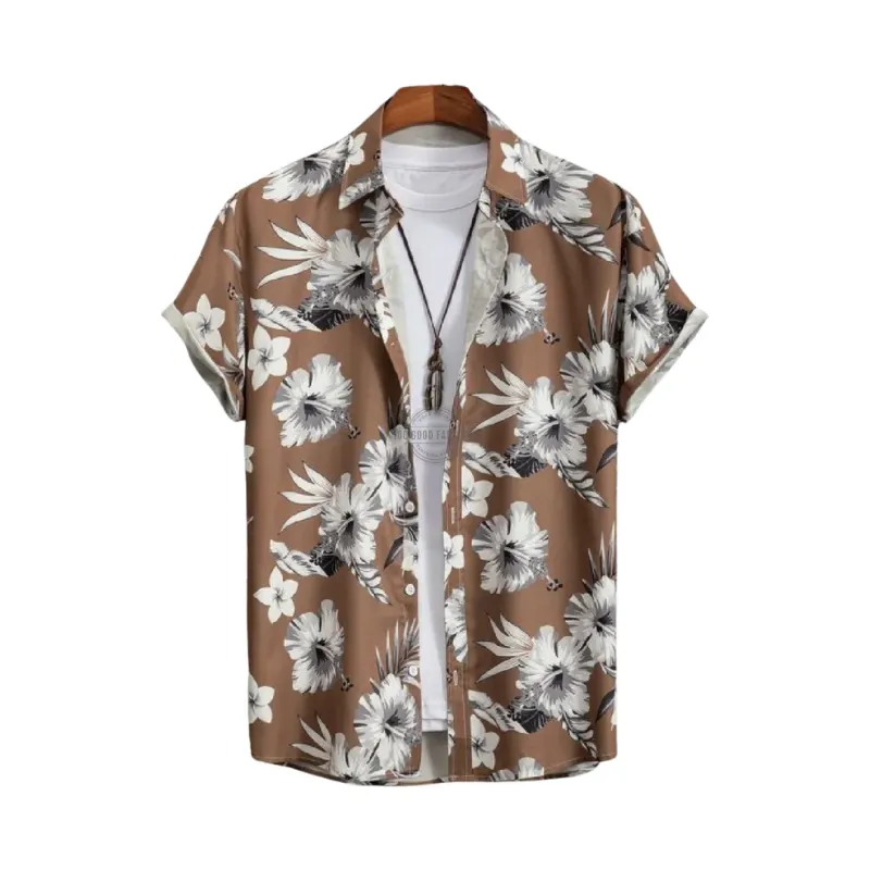 Brown Tropical Short-Sleeve Shirt
