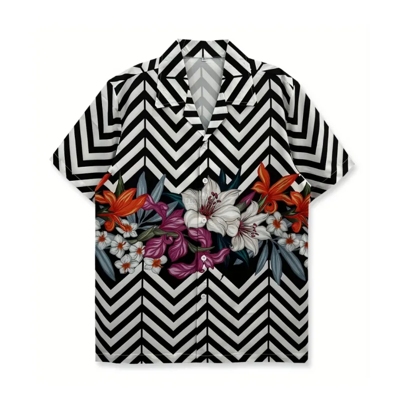 Floral Fault Line Short-Sleeve Shirt