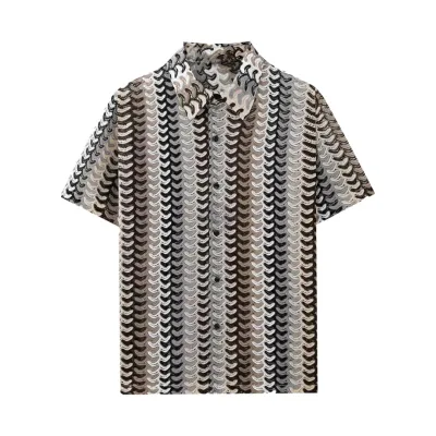 Café Crochet Knit Short-Sleeve Shirt