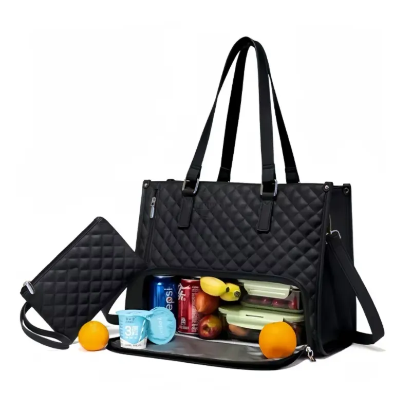 2-in-1 Laptop &amp; Lunch Tote Bag with Lunch Compartment + Matching Wallet