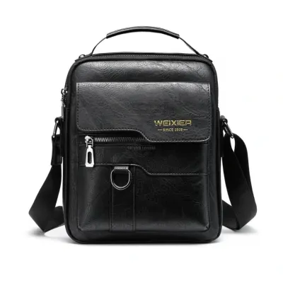 Black shoulder bag with adjustable strap