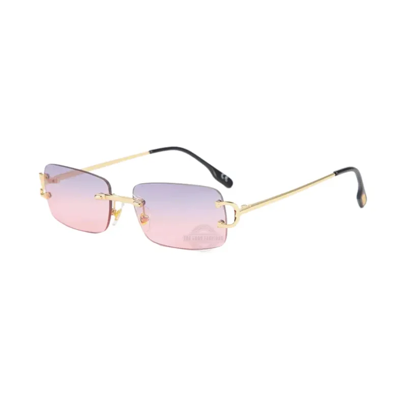 Gold Pink n Purple Unisex Rimless Shades