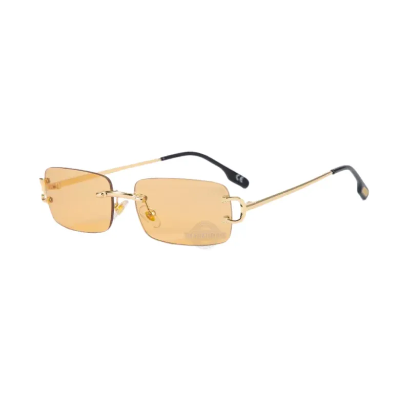 Gold Light Orange Unisex Rimless Shades