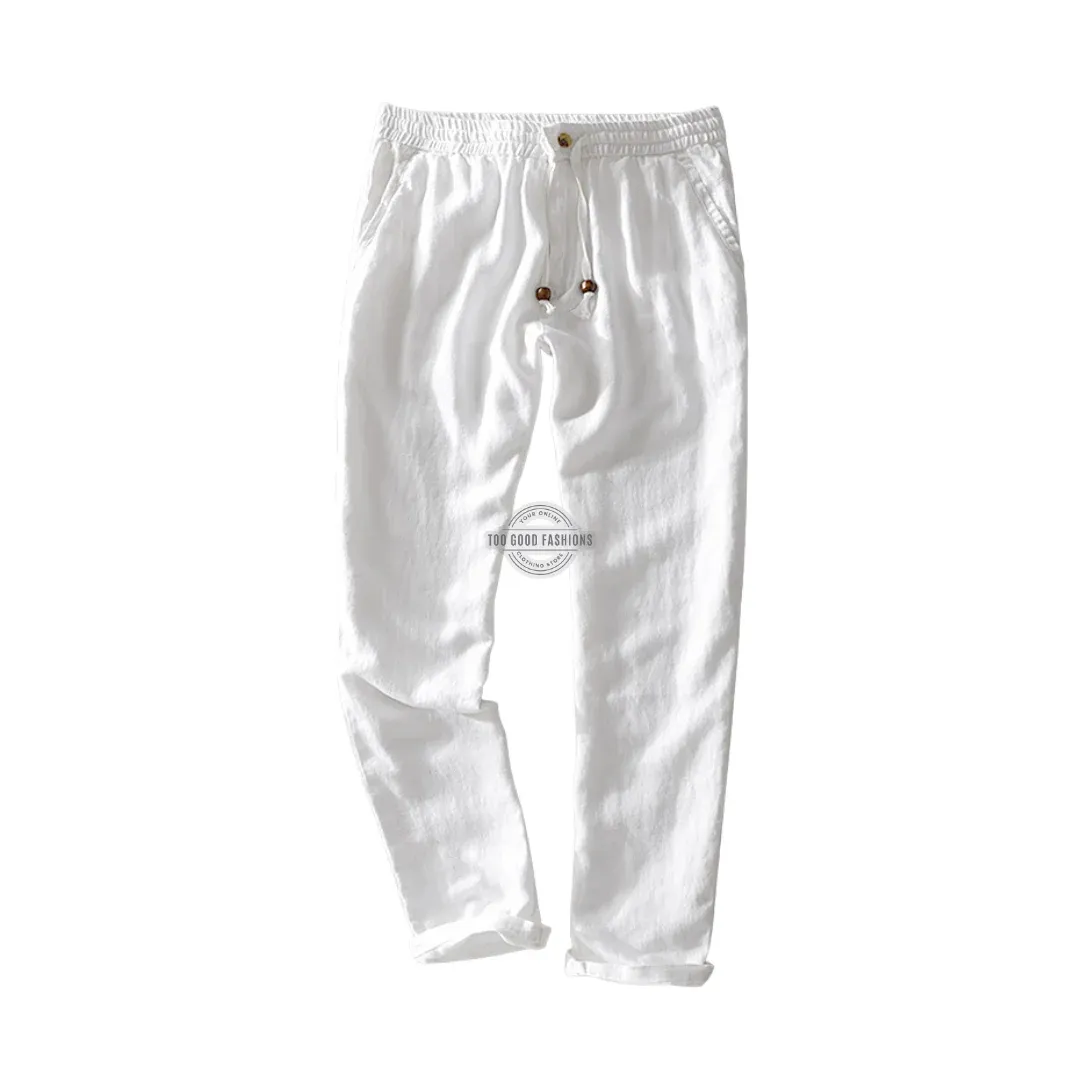 Boho White Linen Pants