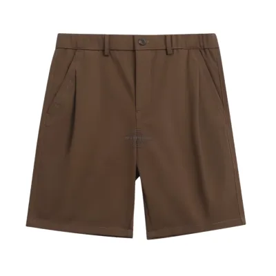 Pleated Brown Short Pants