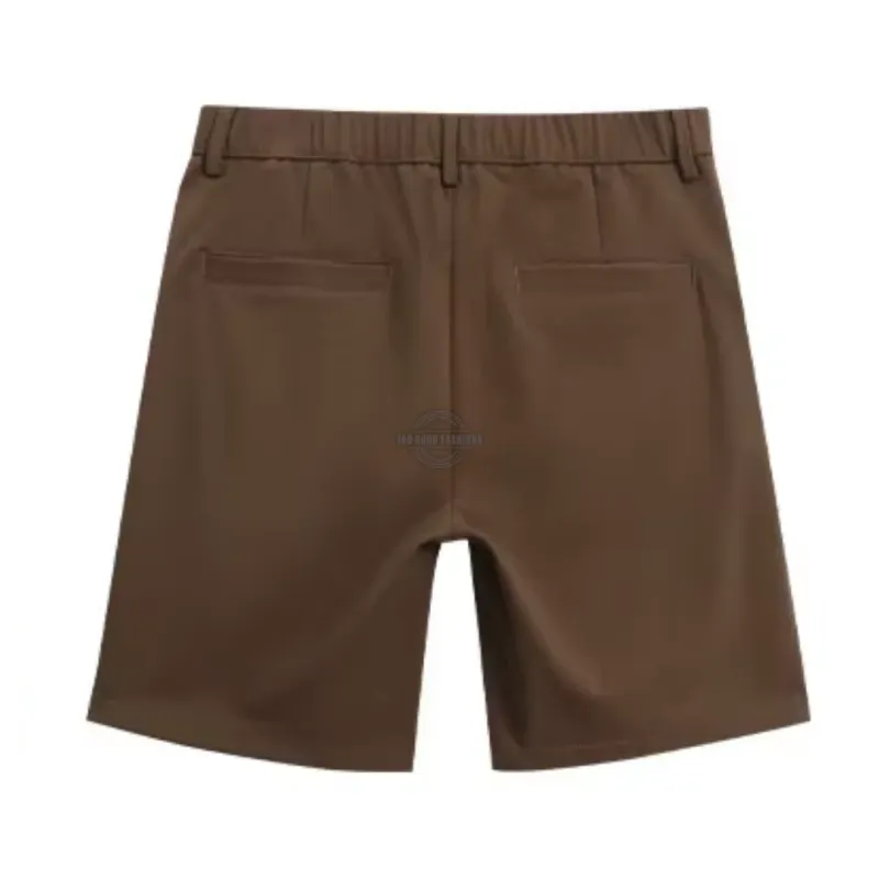 Pleated Brown Short Pants