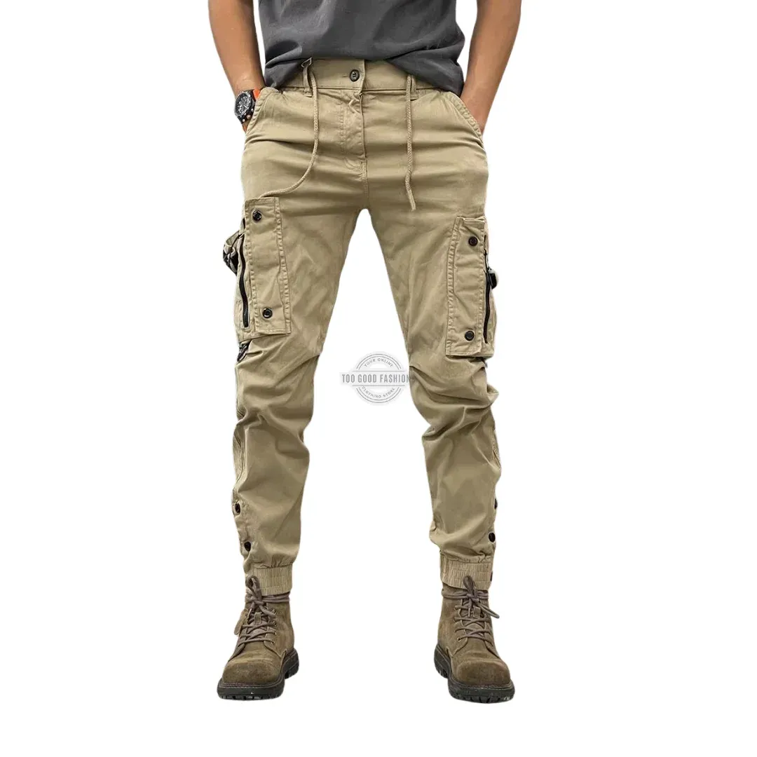 Khaki Slim-Fit Cargo Joggers