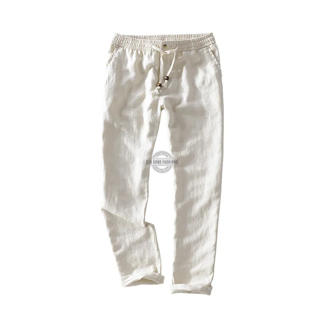 Boho Ivory Linen Pants