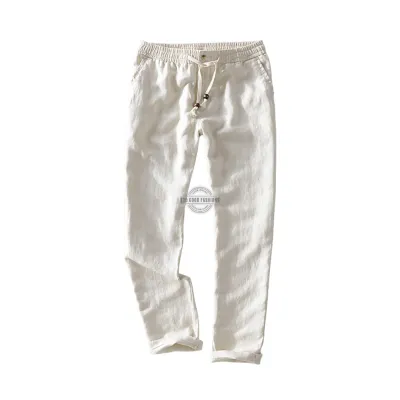 Boho Ivory Linen Pants