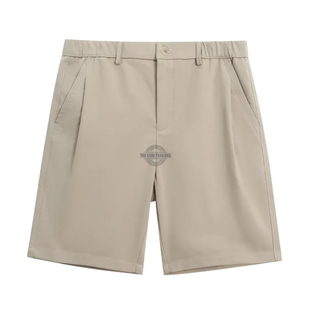Pleated Cream Short Pants