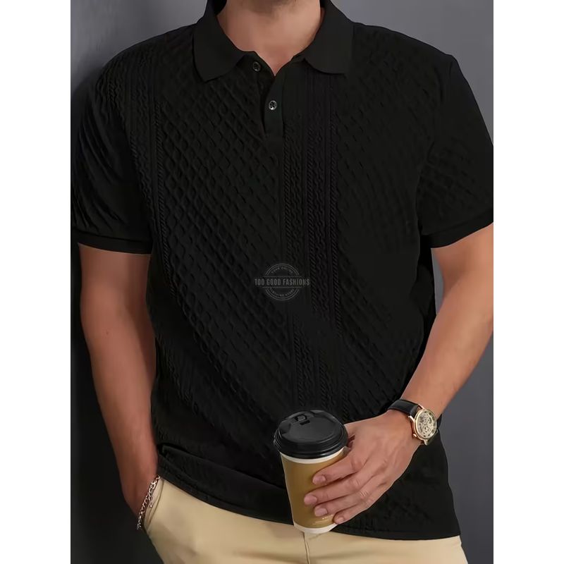 Black Cotton Polo