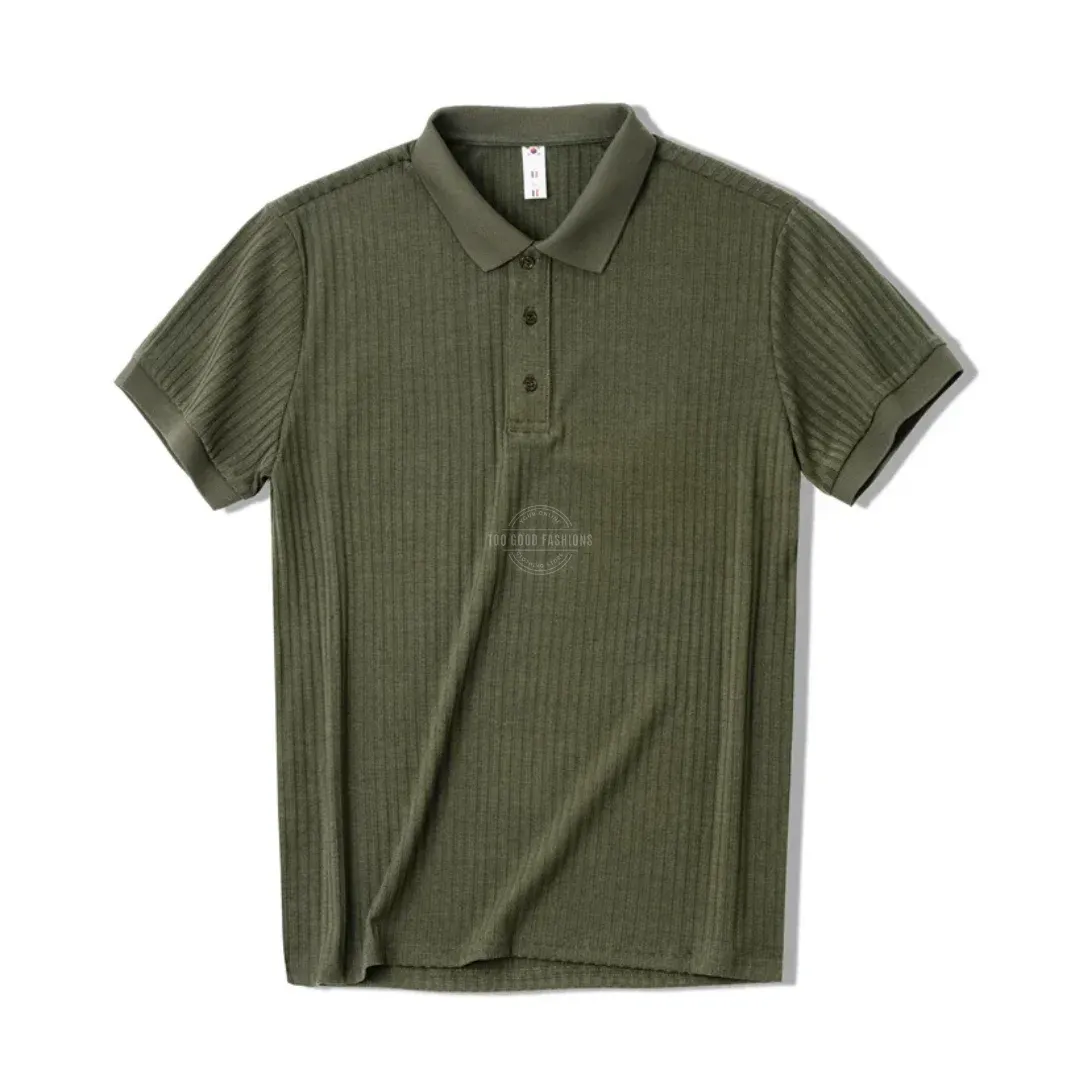 Olive Ribbed Polo