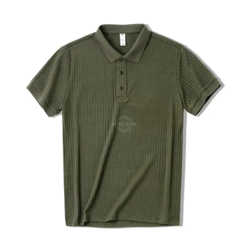 Olive Ribbed Polo