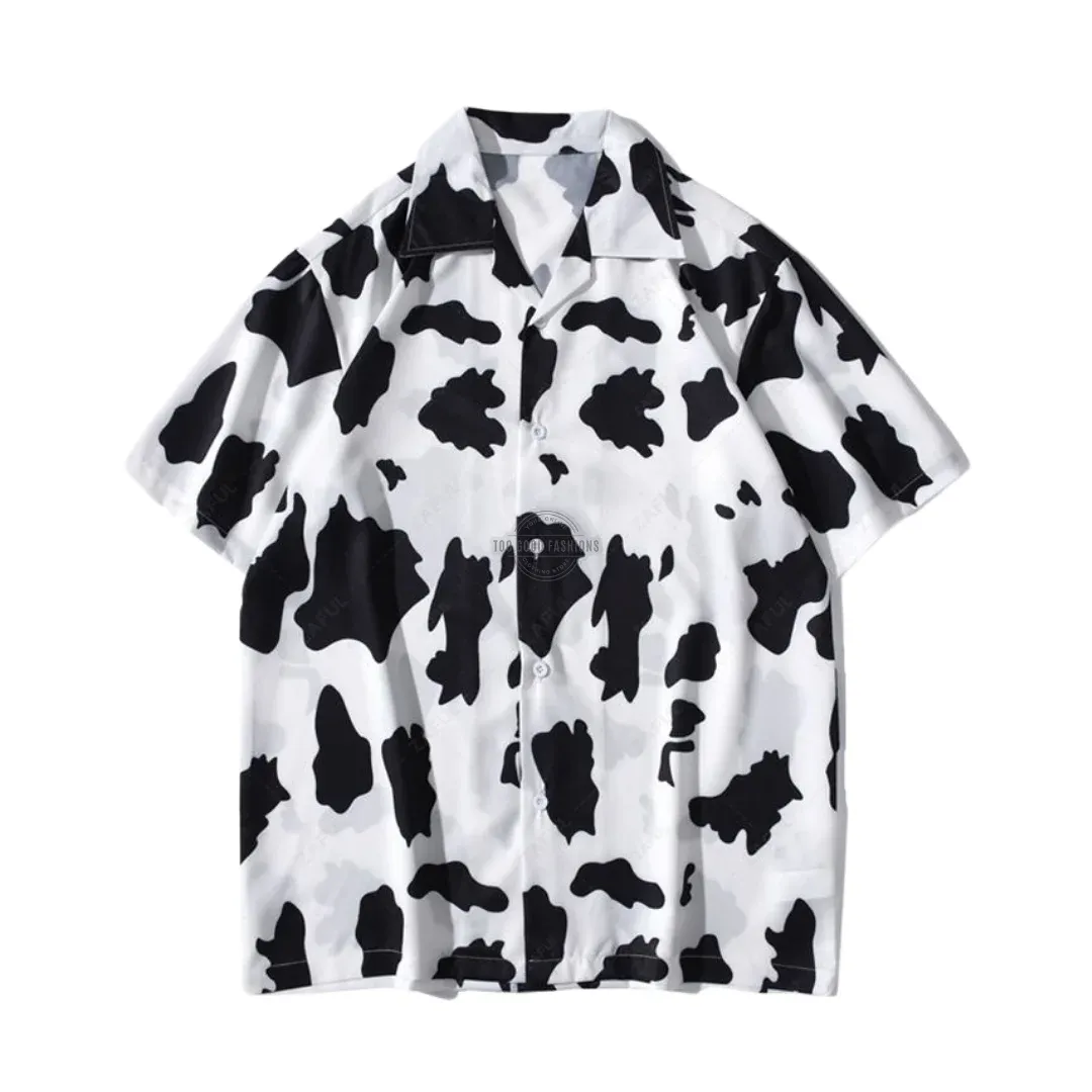 Cow Print Short-Sleeve Shirt