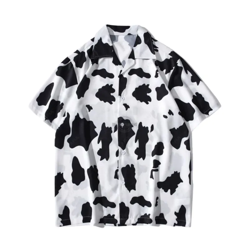 Cow Print Short-Sleeve Shirt