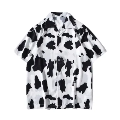 Cow Print Short-Sleeve Shirt