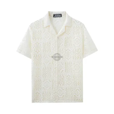 White Eyelet Short-Sleeve Shirt