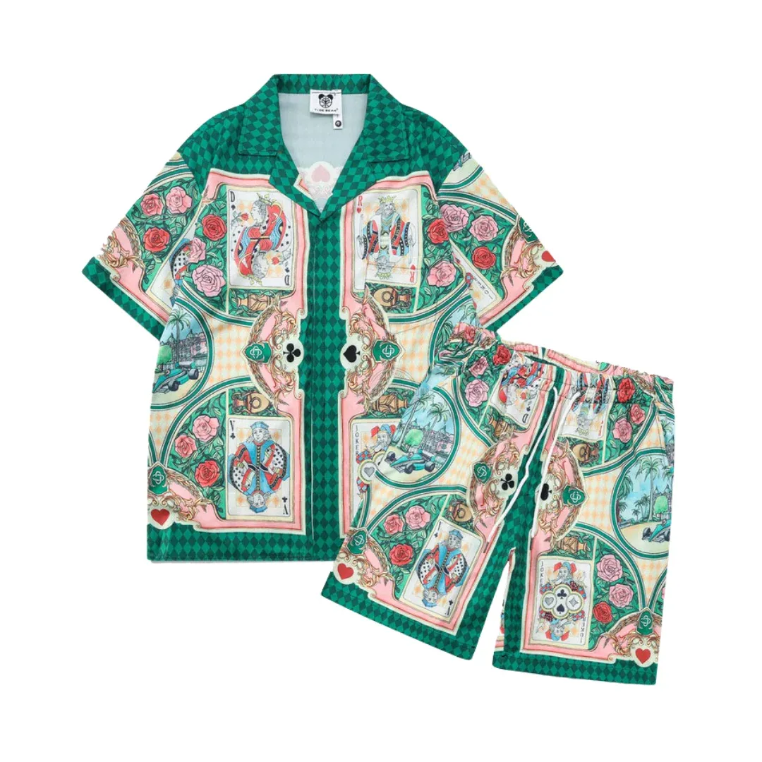 Cards n Roses Shirt &amp; Shorts 2pc Set