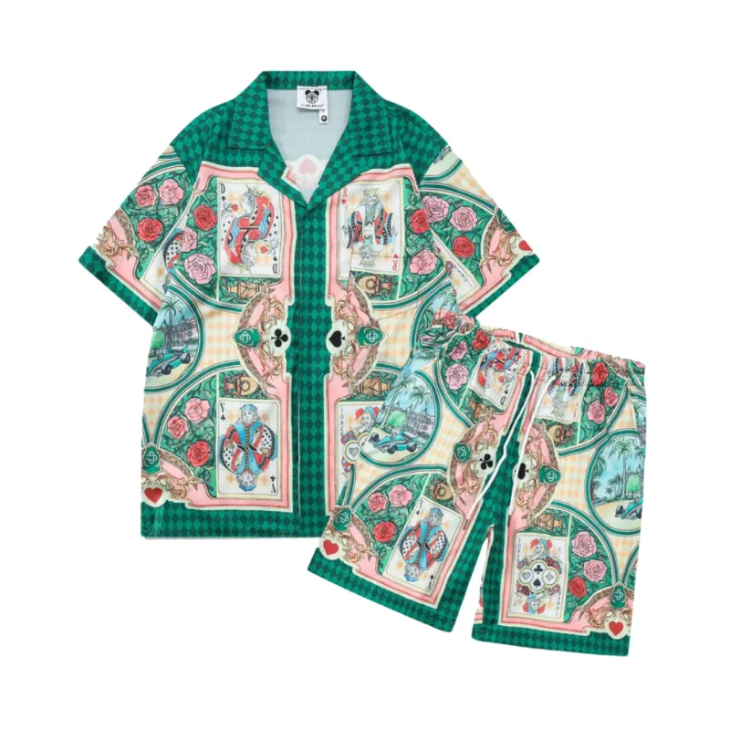 Cards n Roses Shirt &amp; Shorts 2pc Set