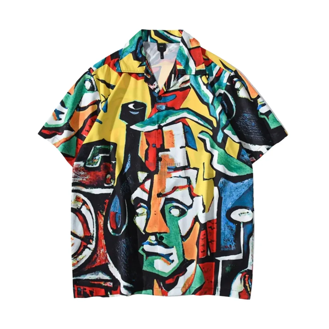 Abstract Print Short-Sleeve Shirt