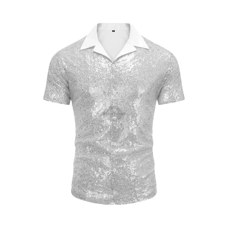 Silver Sequin Party Shirt