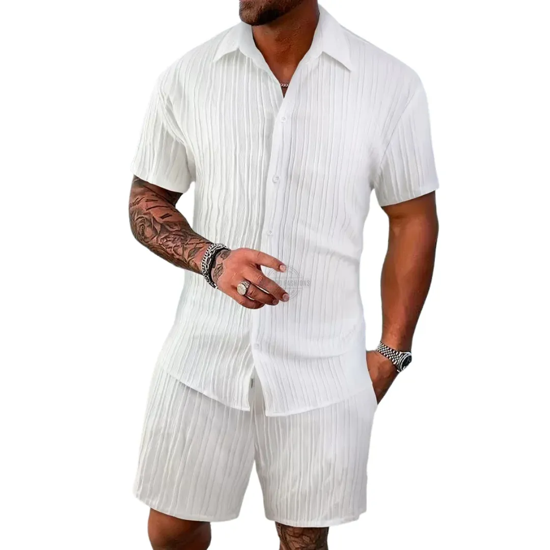 White Shirt &amp; Shorts 2pc Casual Set