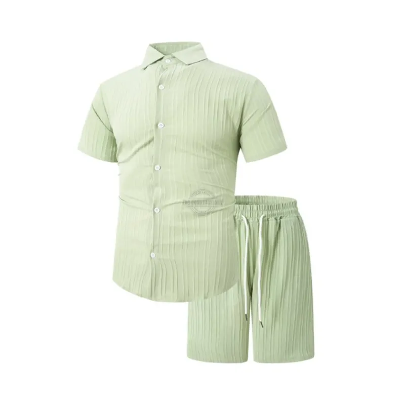 Pistachio Shirt &amp; Shorts 2pc Casual Set