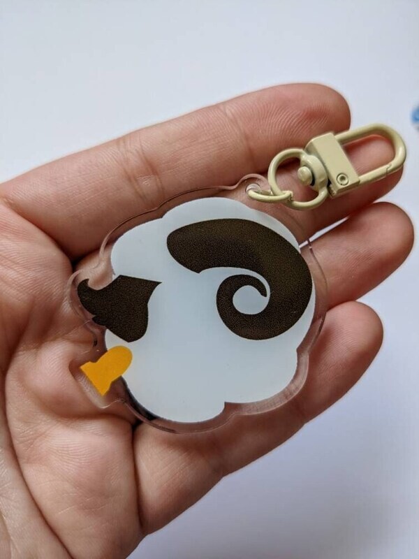 Sheep Icon Keychain Double Sided Acrylic Keychain with Clasp FFXIV Keychain 1" Final Fantasy keychain Sheep fan art cute