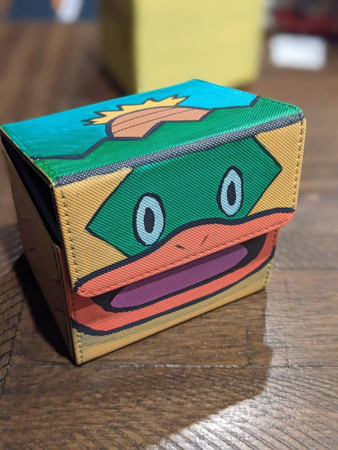 Custom synthetic leather premium magnetic deck 80 card deckbox Ludicolo handpainted TCG Box Trading Card Game Box Pokemon Vanguard Magic